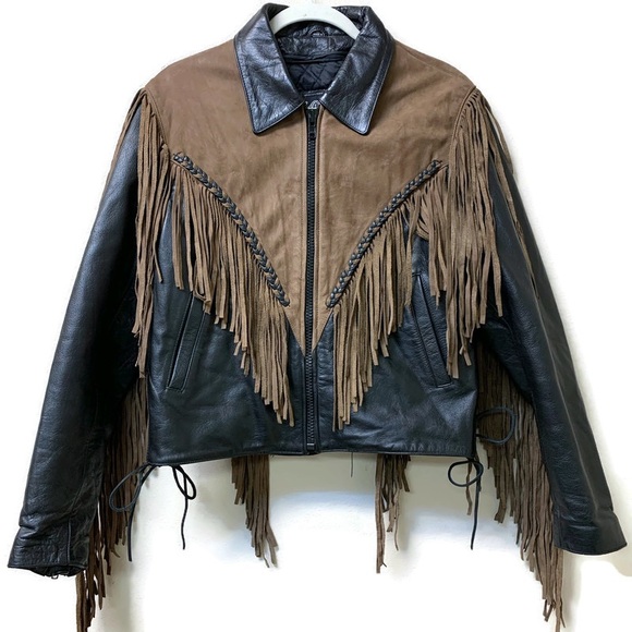 leather gallery fringe jacket